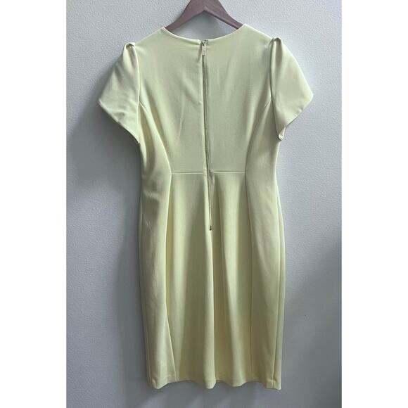 Calvin Klein Yellow Short Sleeves Midi Cocktail Office Dress Women's Size 12 - Picture 2 of 9